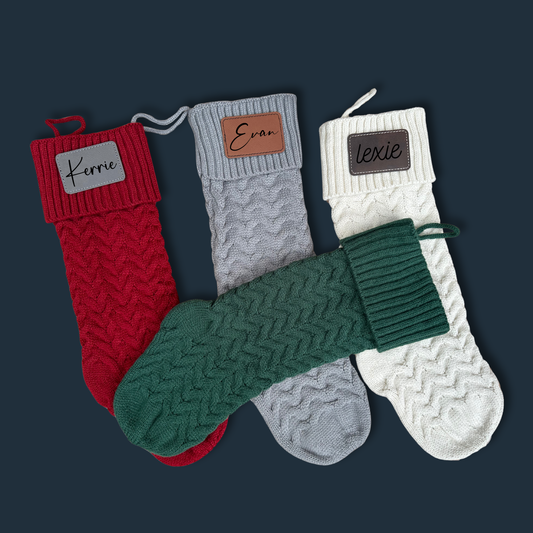 Cozy Cable Knit Christmas Stocking: A Festive Touch for Your Holiday Décor - KLM Custom Designs