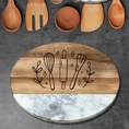 Load image into Gallery viewer, Elegance in Motion: 12" Acacia Wood & Marble Lazy Susan - KLM Custom Designs
