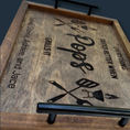 Load image into Gallery viewer, Versatile Elegance: Rustic Wooden Serving Tray - KLM Custom Designs