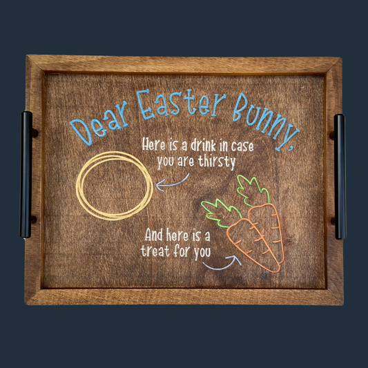Delightful Easter Tradition: Personalized Dear Easter Bunny Serving Tray - KLM Custom Designs