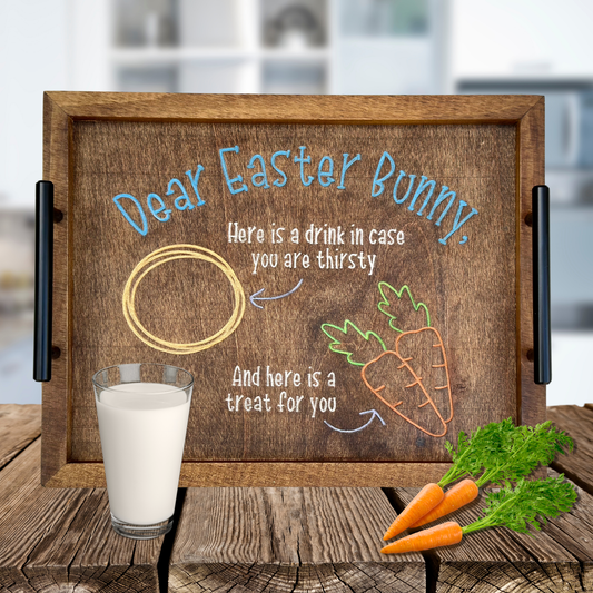 Delightful Easter Tradition: Personalized Dear Easter Bunny Serving Tray - KLM Custom Designs