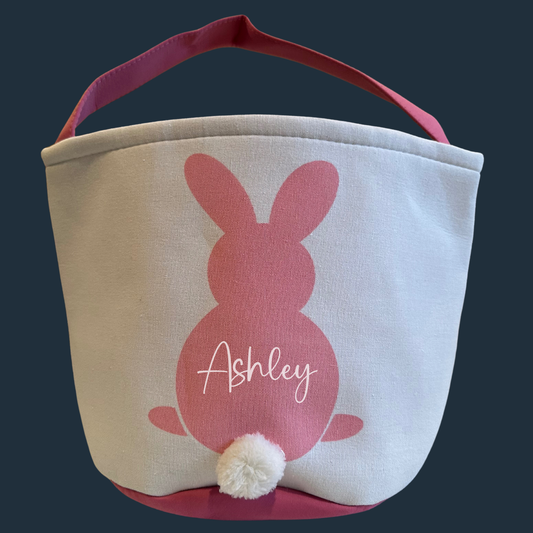 Hop into Joy: The Perfect Durable Canvas Easter Basket for Kids - KLM Custom Designs