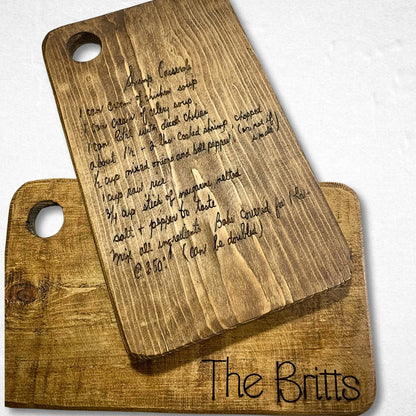 Personalized Recipe Cutting Board