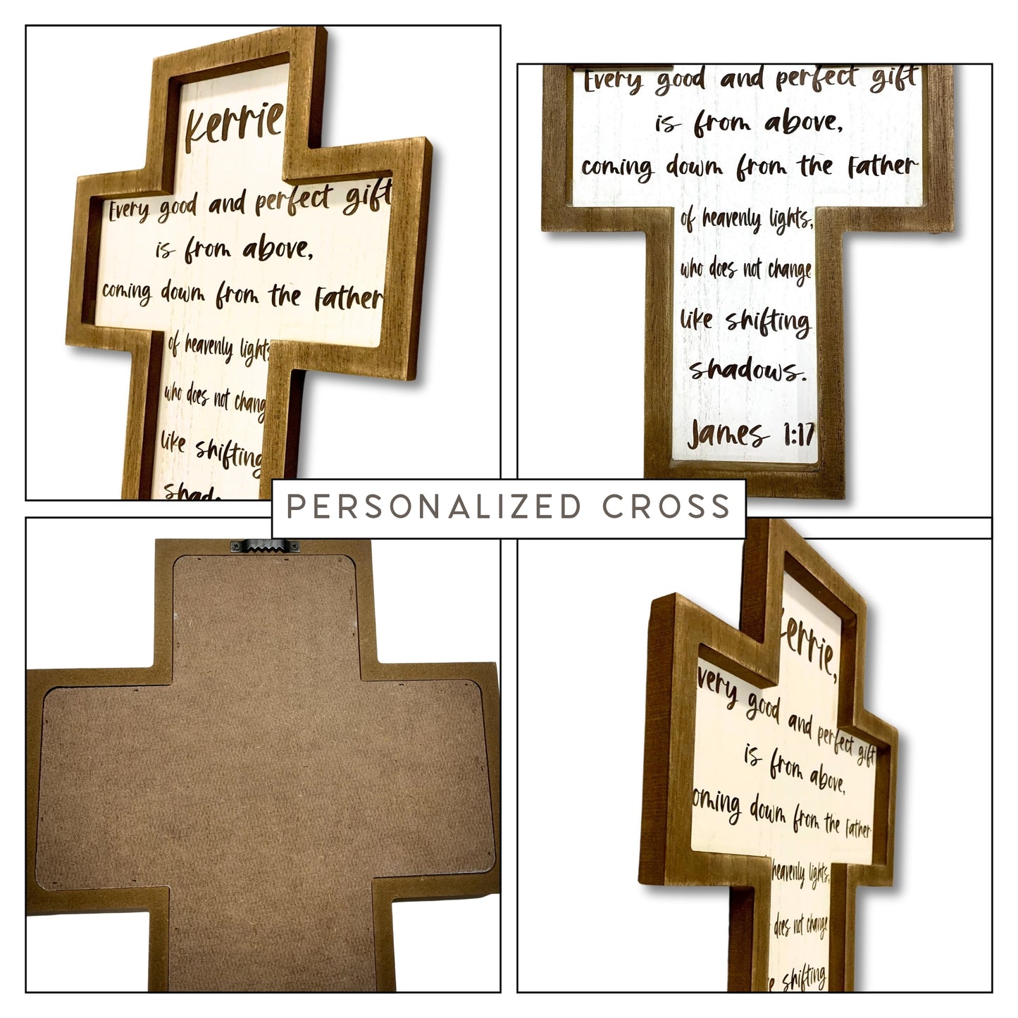 Personalized Bible Verse Hanging Cross