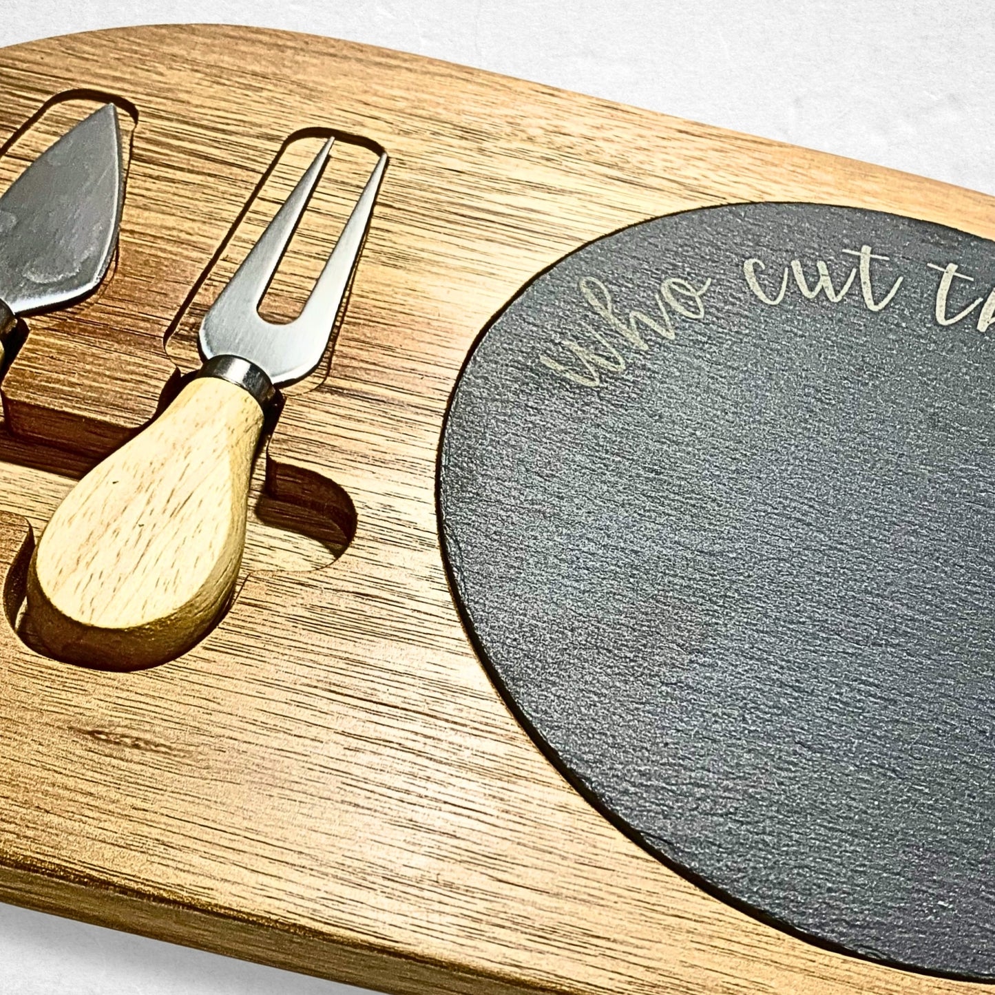 Oval Cheese Board with Utensil Set