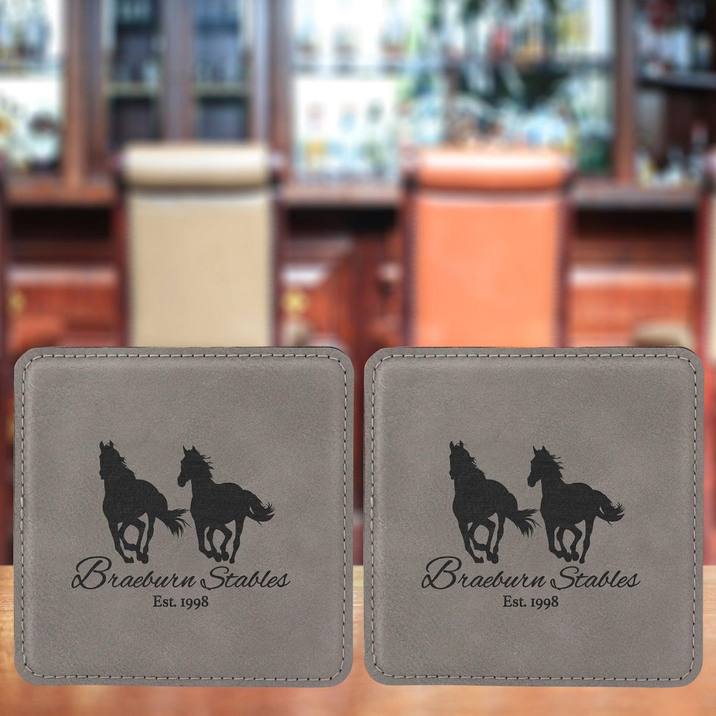 Personalized Leatherette Drink Coasters