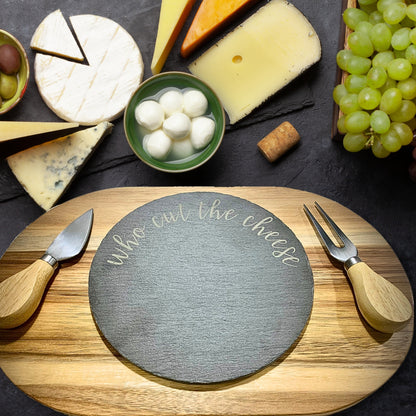 Oval Cheese Board with Utensil Set