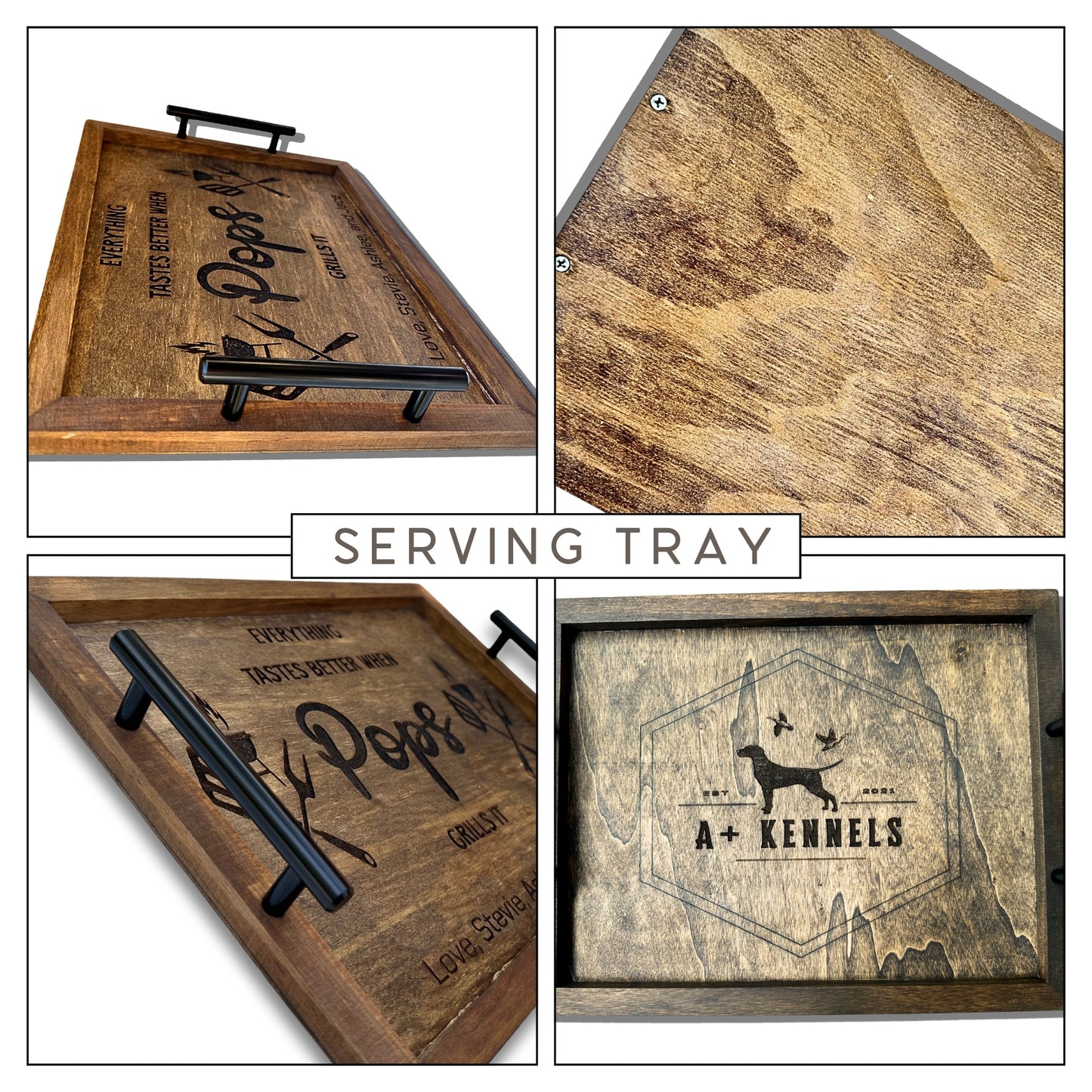 Square Wooden Serving Tray for Any Occasion