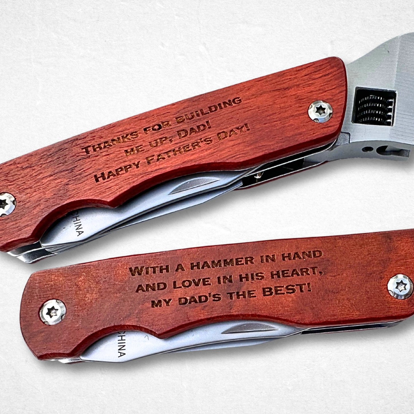 Hammer or Wrench Multitool with Wood Handle