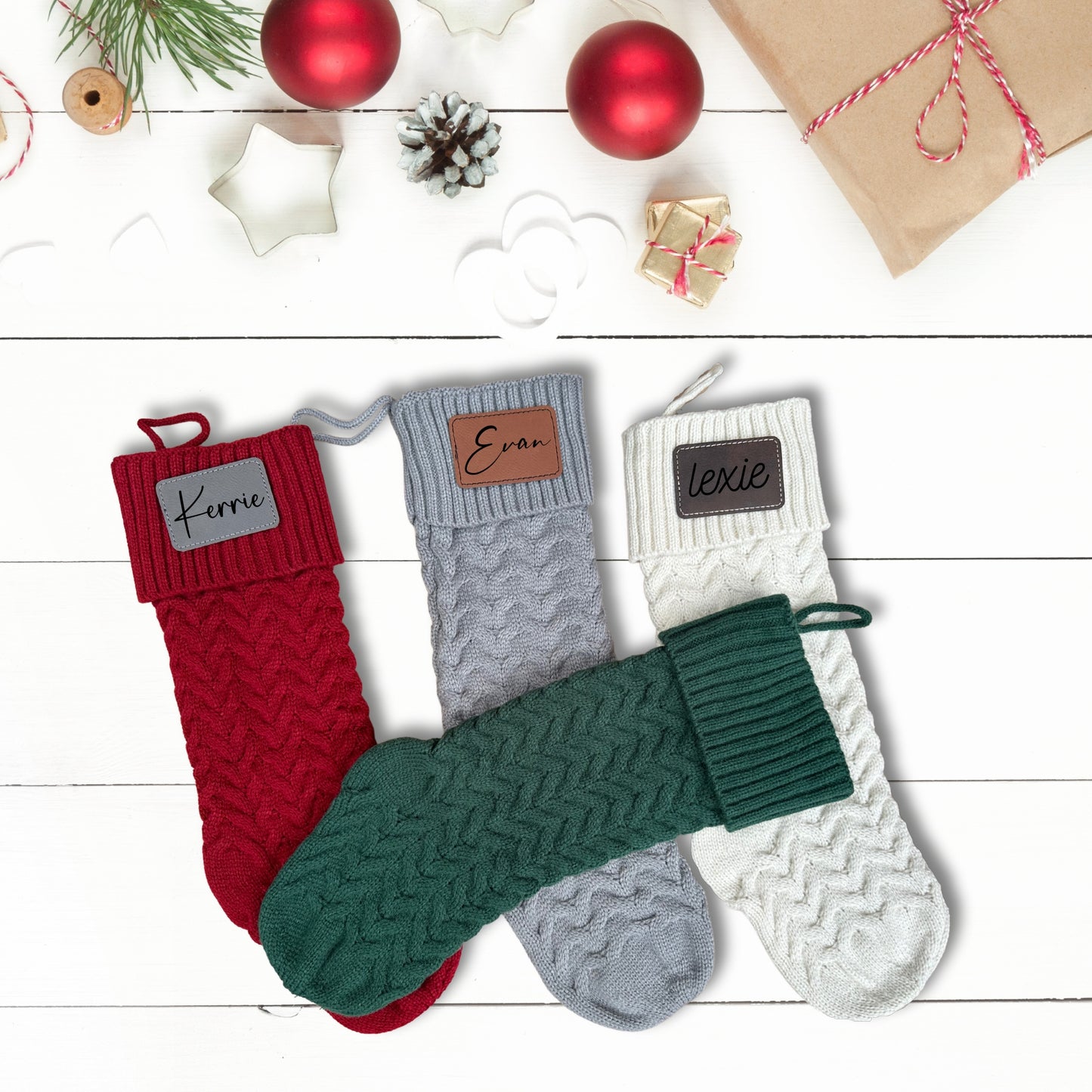 Personalized Cable Knit Christmas Stocking