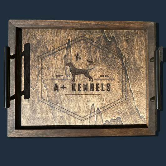 Versatile Elegance: Rustic Wooden Serving Tray - KLM Custom Designs