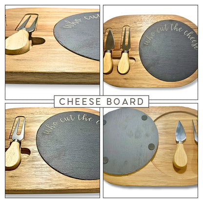 Oval Cheese Board with Utensil Set