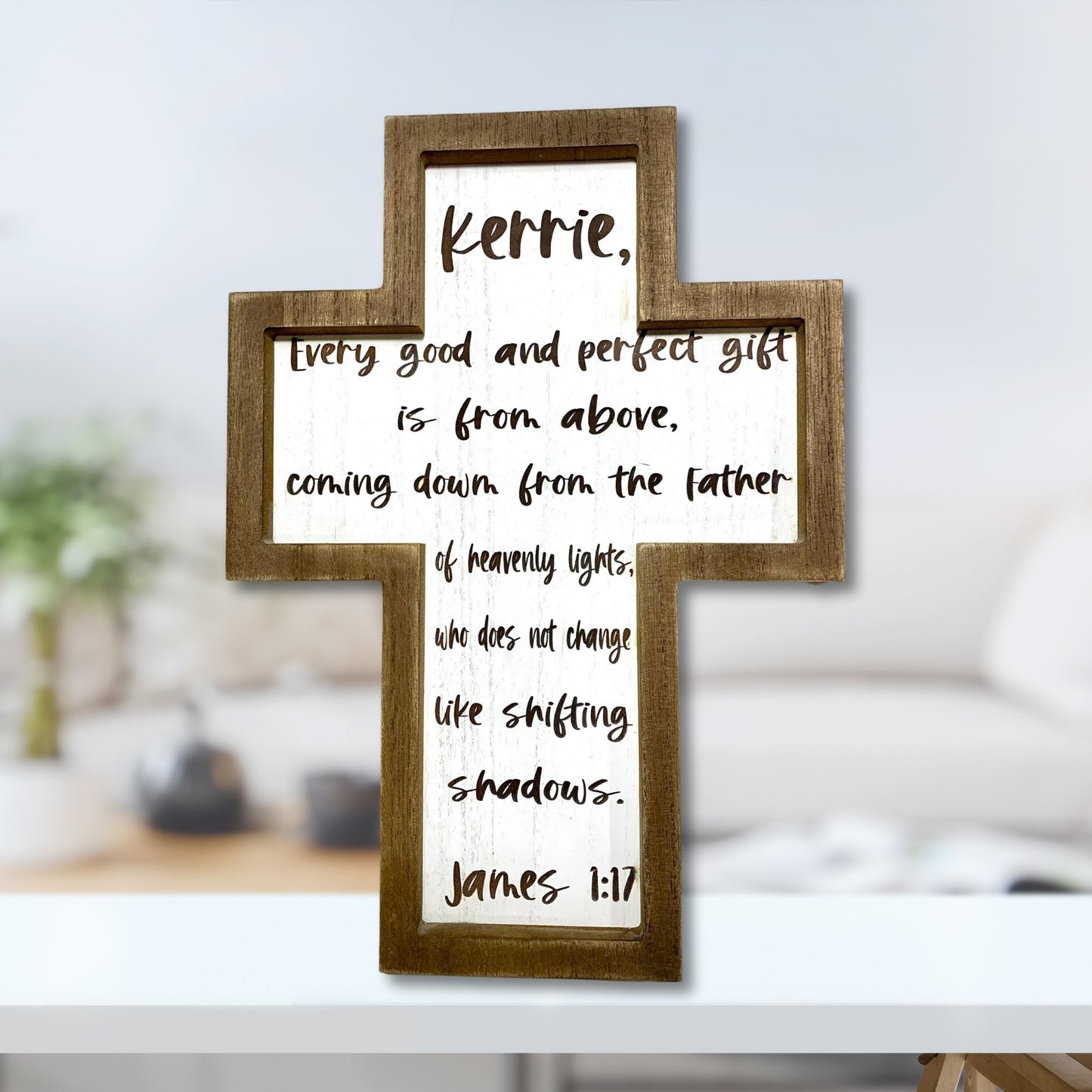 Personalized Bible Verse Hanging Cross