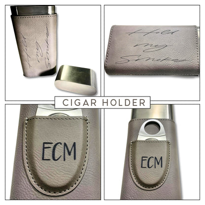 Personalized Cigar Holder with Cutter