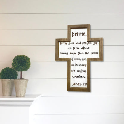 Personalized Bible Verse Hanging Cross