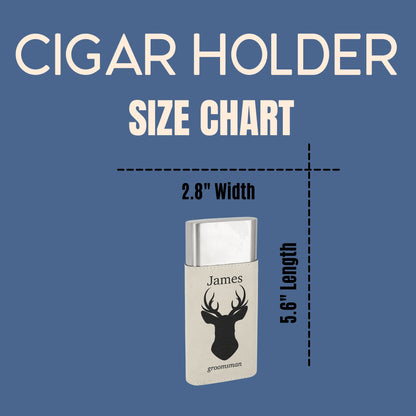 Personalized Cigar Holder with Cutter