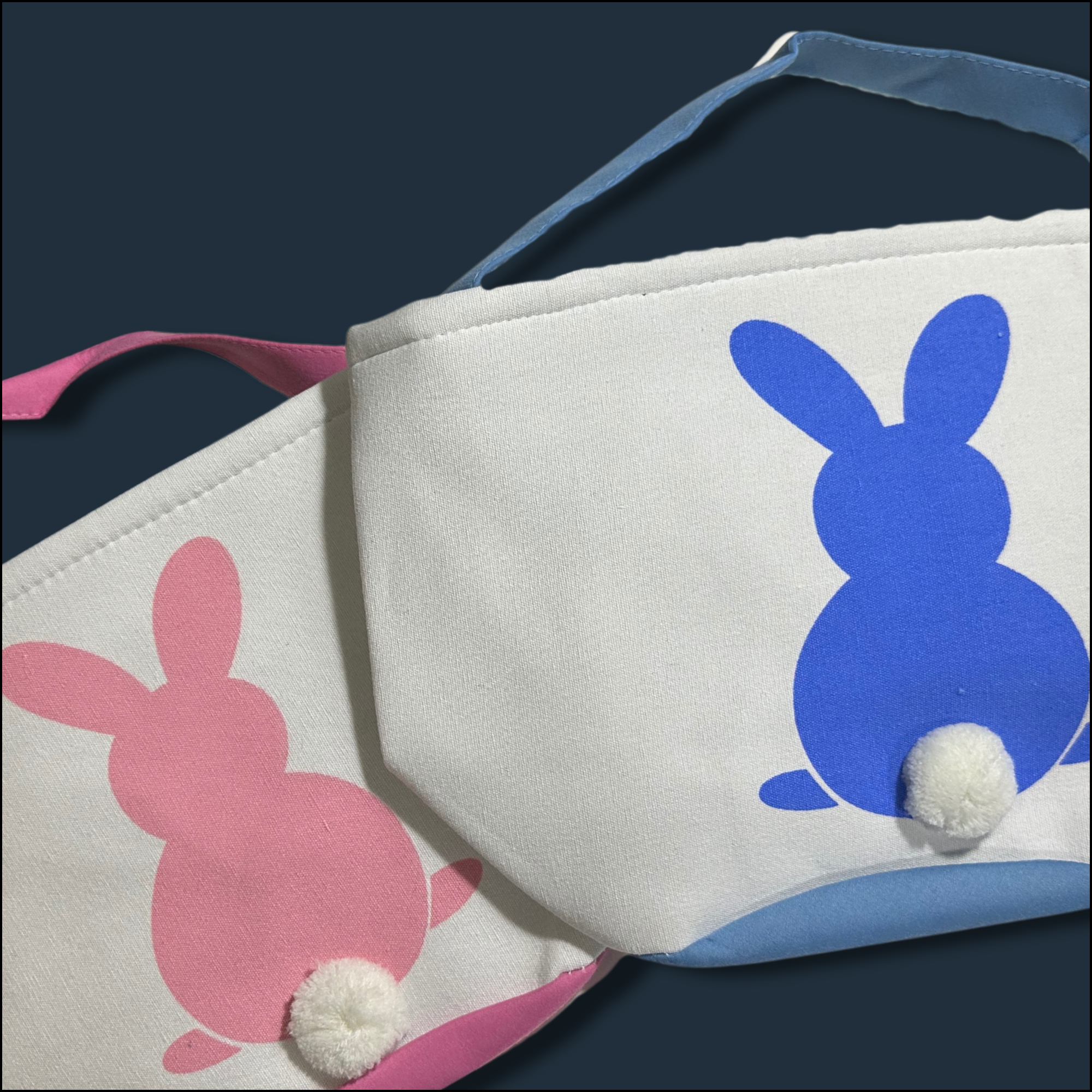 Easter Basket MONOBLANKS Easter Bunny Basket Bag - Canvas Egg Hunt Tote ...